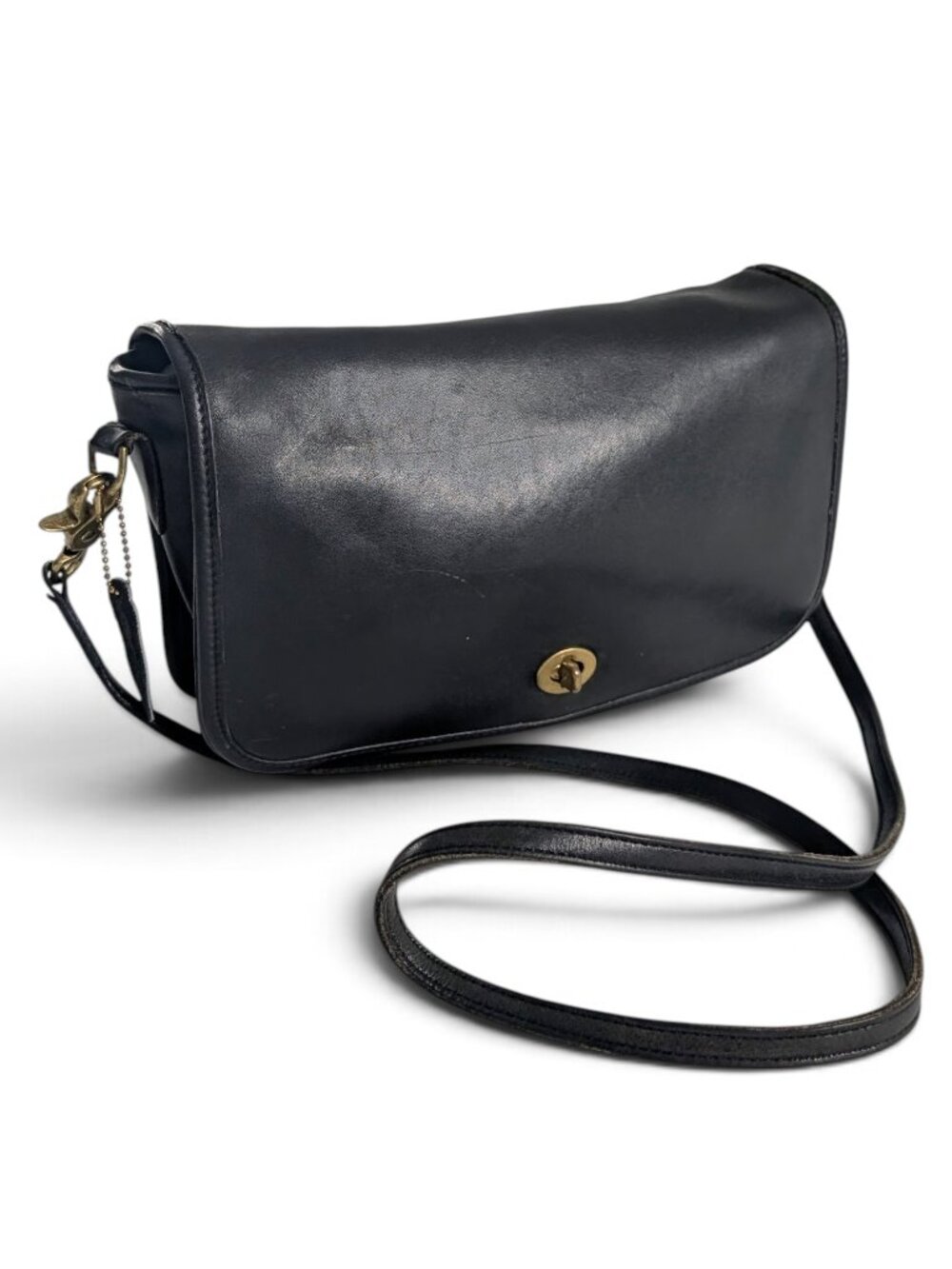 VTG Coach Black Leather Convertible Clutch Crossbody Purse